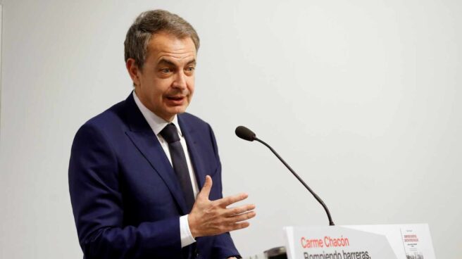 José Luis Rodríguez Zapatero, durante un acto este lunes.