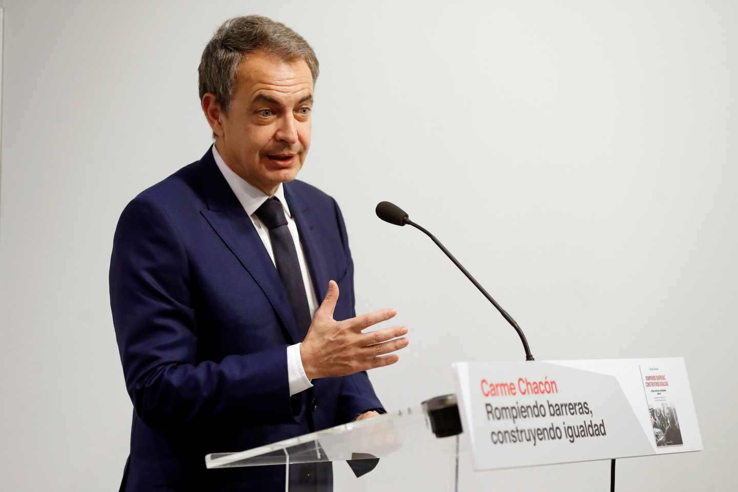 José Luis Rodríguez Zapatero, durante un acto este lunes.