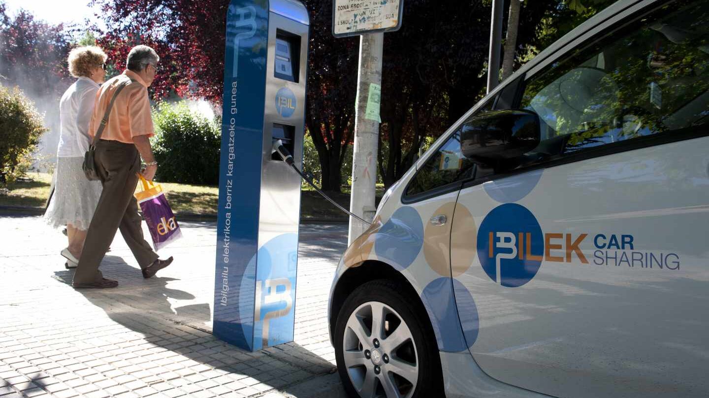 Punto de recarga para vehículos eléctricos en el País Vasco.