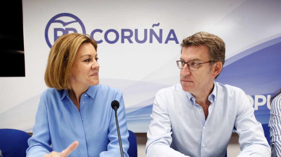 Cospedal y Feijóo durante esta campaña de primarias