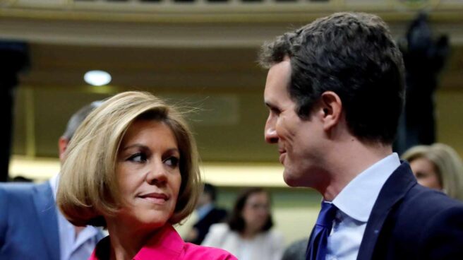 Cospedal y Casado, en el Congreso de los Diputados. Cospedal y Casado, en el Congreso de los Diputados.