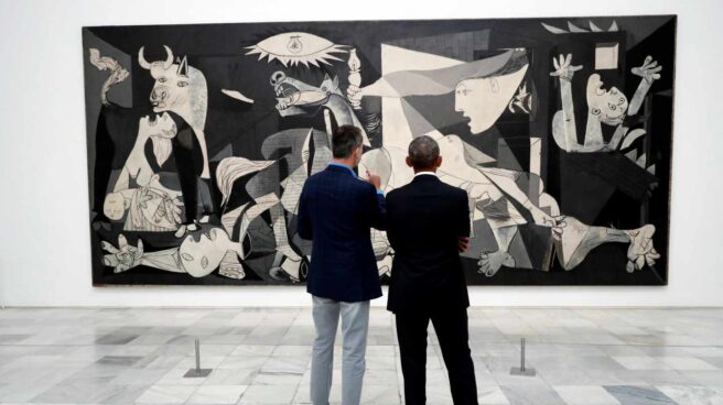 El Rey acompaña a Obama en una visita al Museo Reina Sofía