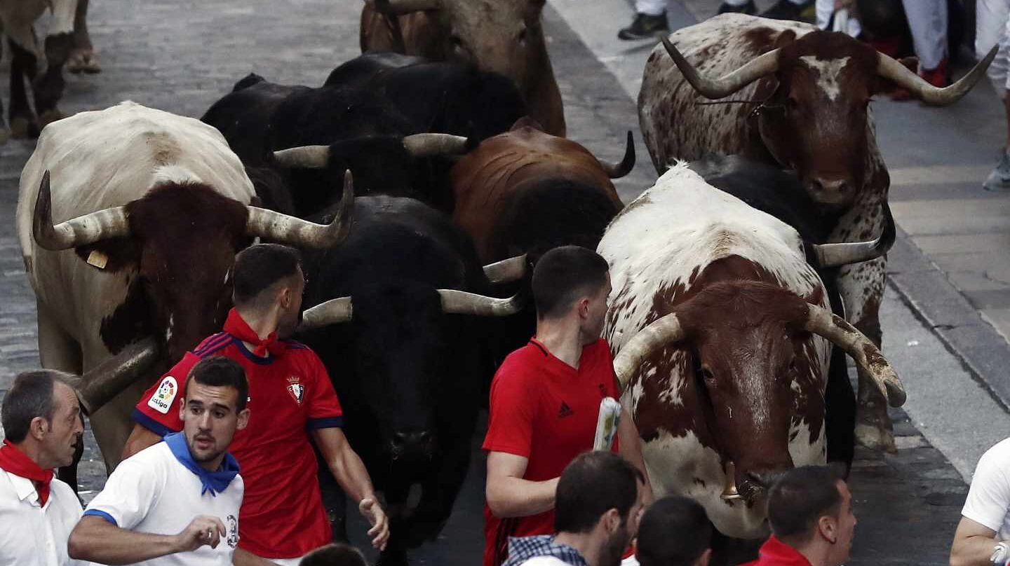 Encierro de Fuente Ymbro en San Fermín.