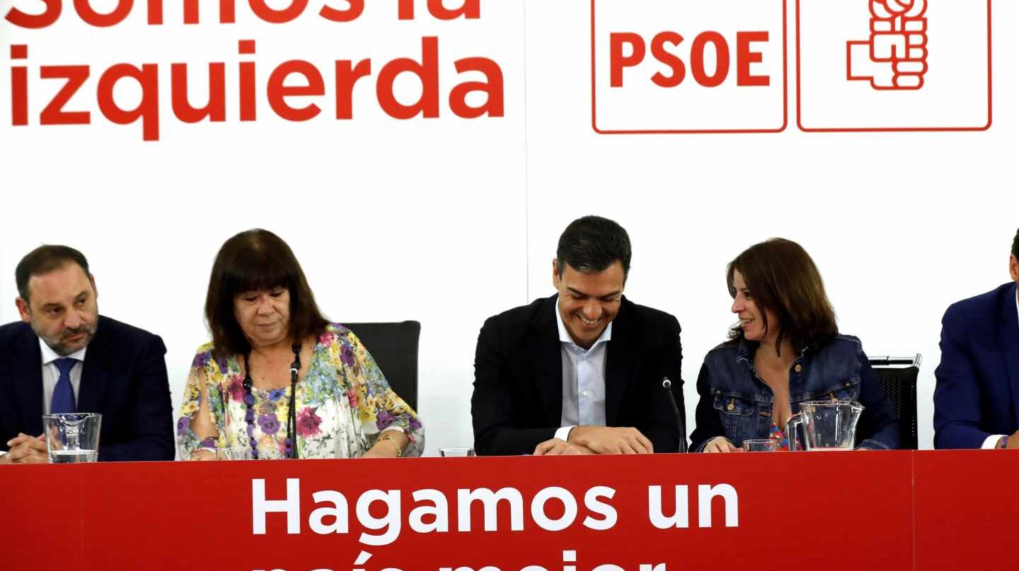 Pedro Sánchez preside la Ejecutiva del PSOE.