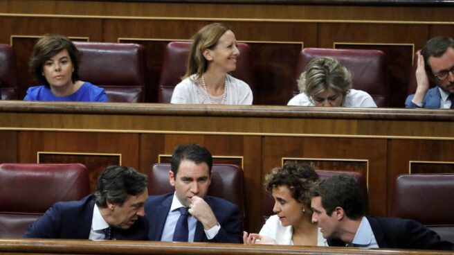 Pablo Casado y su nuevo equipo, en el Congreso.