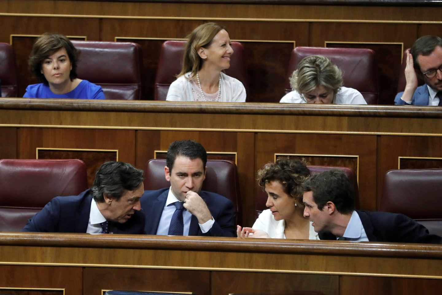 Pablo Casado y su nuevo equipo, en el Congreso.