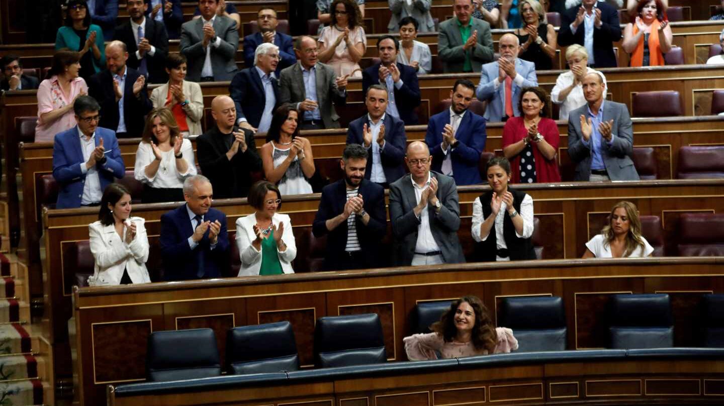 La bancada del PSOE en el Congreso.