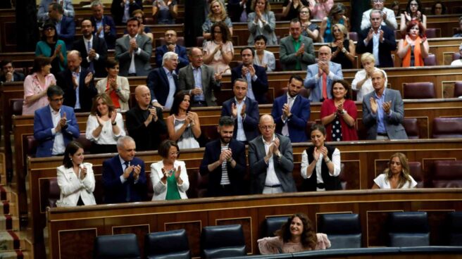 La bancada del PSOE en el Congreso.