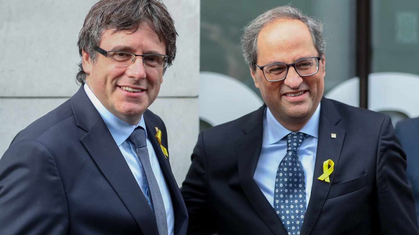 Puigdemont y Torra, en Bruselas.