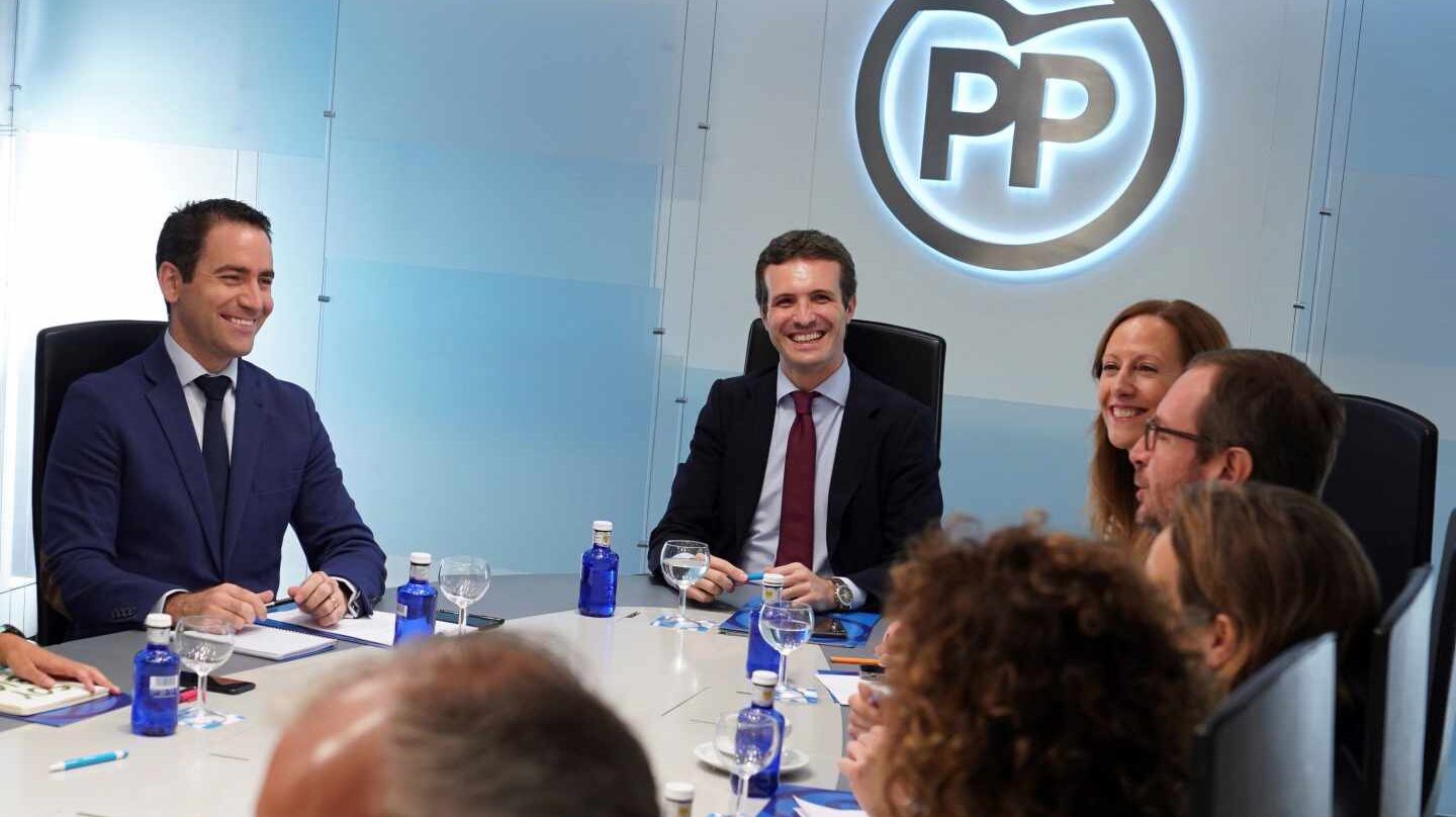 Pablo Casado durante la reunión del comité de dirección de este lunes