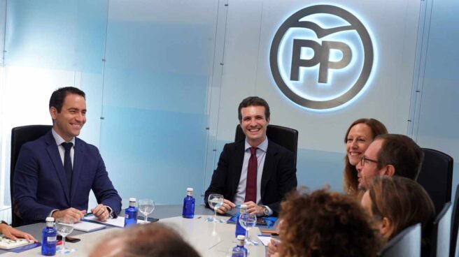 Pablo Casado durante la reunión del comité de dirección de este lunes