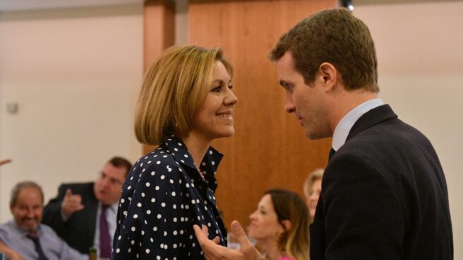 Cospedal y Casado, en la cena del PP en Madrid.