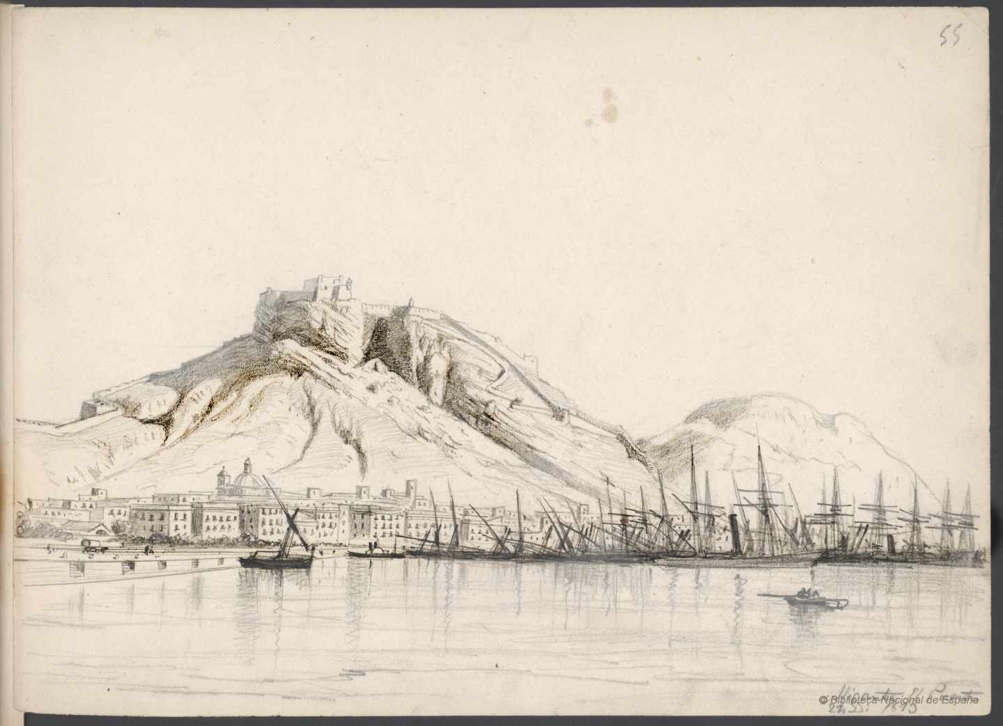 El puerto de Alicante. 1873. Rafael Monleón y Torres