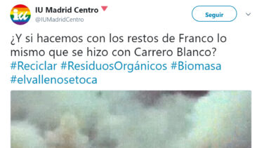 Izquierda Unida llama a hacer volar los restos de Franco "como se hizo con Carrero Blanco"