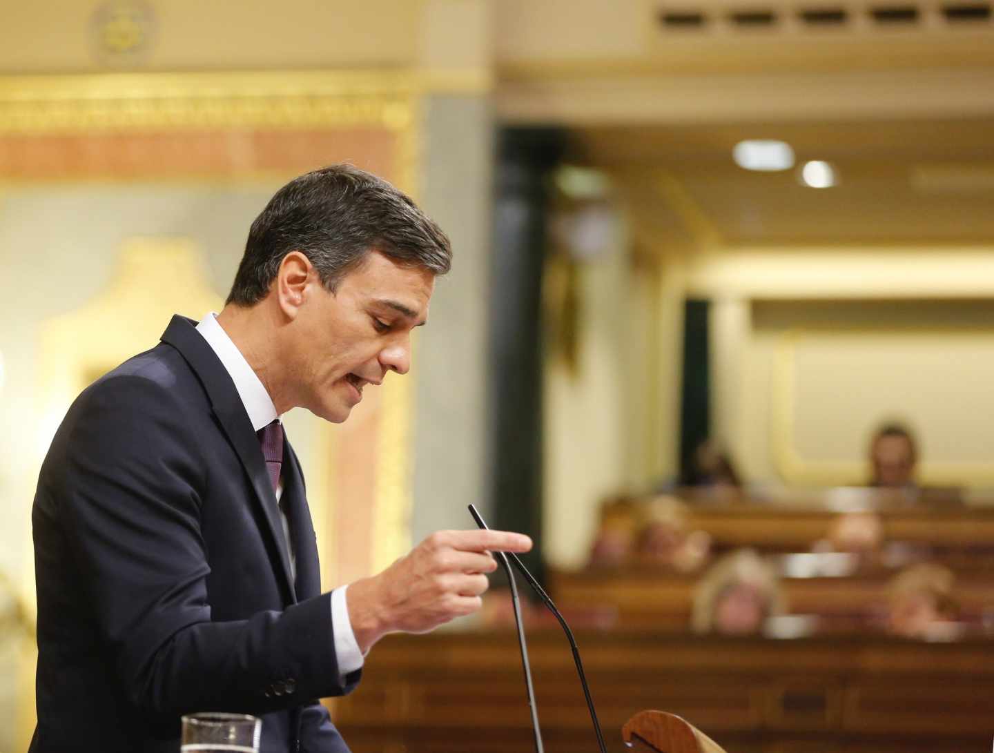 Pedro Sánchez, en la tribuna del Congreso.