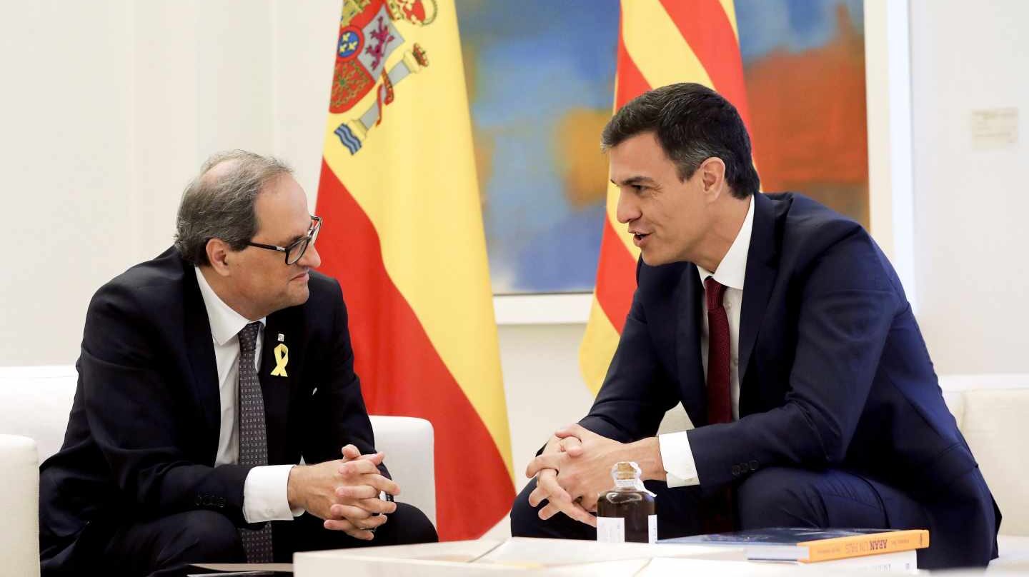 Quim Torra y Pedro Sánchez, en la Moncloa.