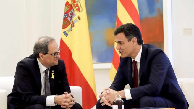 Quim Torra y Pedro Sánchez, en la Moncloa. Quim Torra y Pedro Sánchez, en la Moncloa.