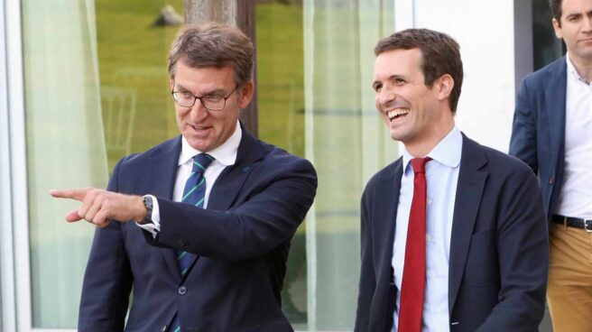 alberto nunez feijoo y pablo casado pp galicia El presidente de la Xunta de Galicia, Alberto Núñez Feijóo, junto a Pablo Casado.