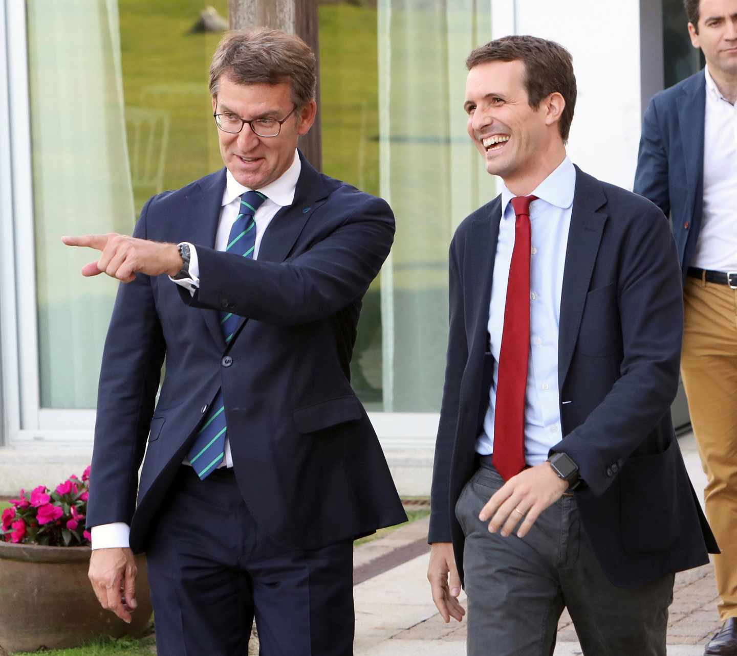 El presidente de la Xunta de Galicia, Alberto Núñez Feijóo, junto a Pablo Casado.