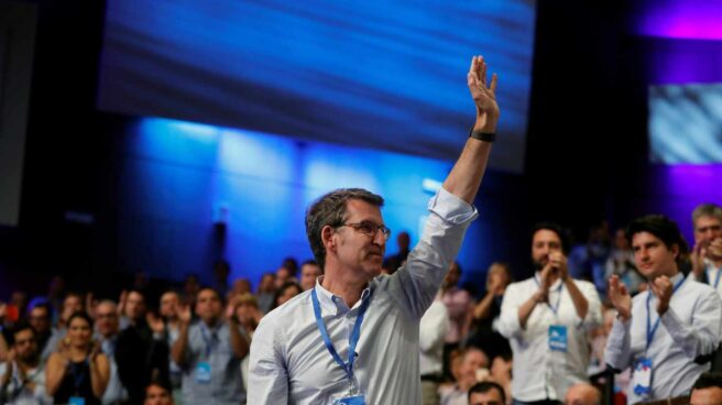 El presidente de la Xunta y líder del PP gallego, Alberto Núñez Feijóo, durante el XIX Congreso del partido.