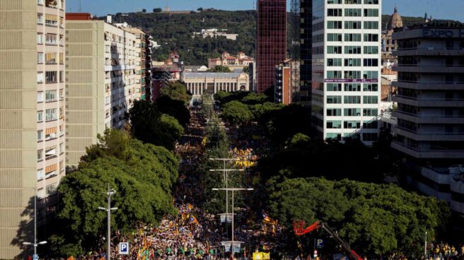 Manifestación por la libertad de los presos en Cataluña.