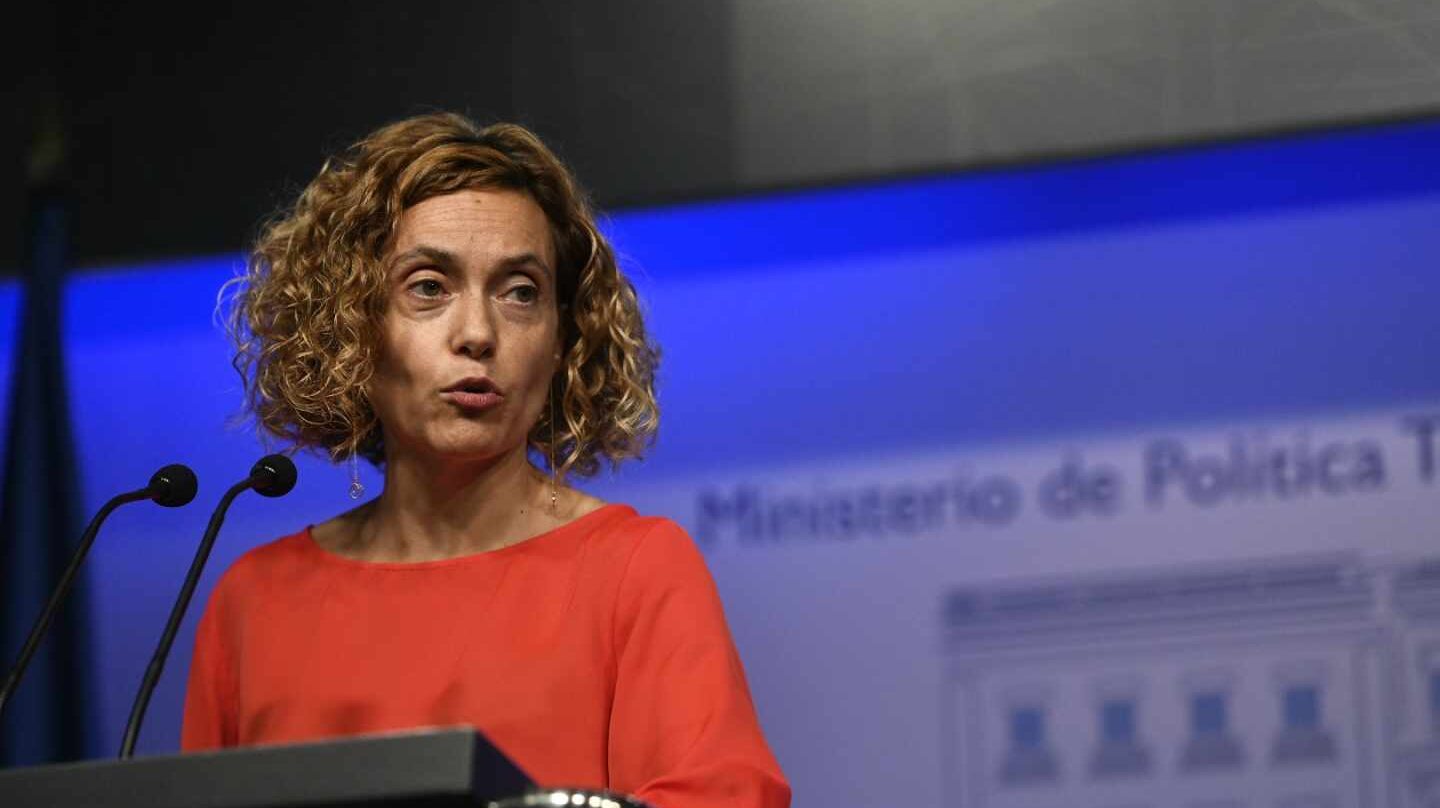 La ministra de Política Territorial y Función Pública, Meritxell Batet, tras la reunión con los sindicatos de la función pública.