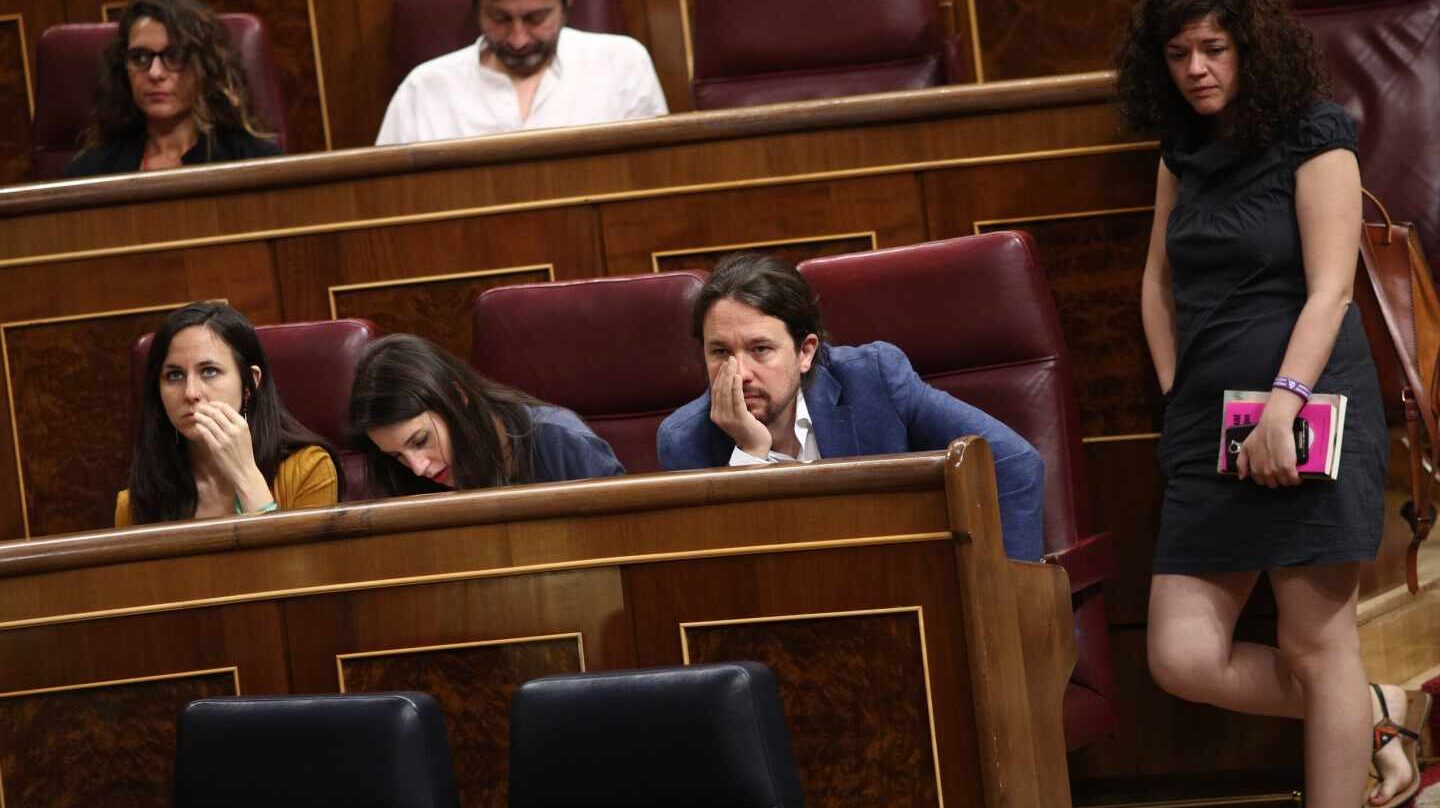 Pablo Iglesias e Irene Montero, en el Congreso de los Diputados.