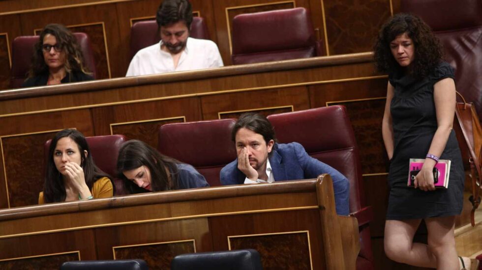 Pablo Iglesias e Irene Montero, en el Congreso de los Diputados.