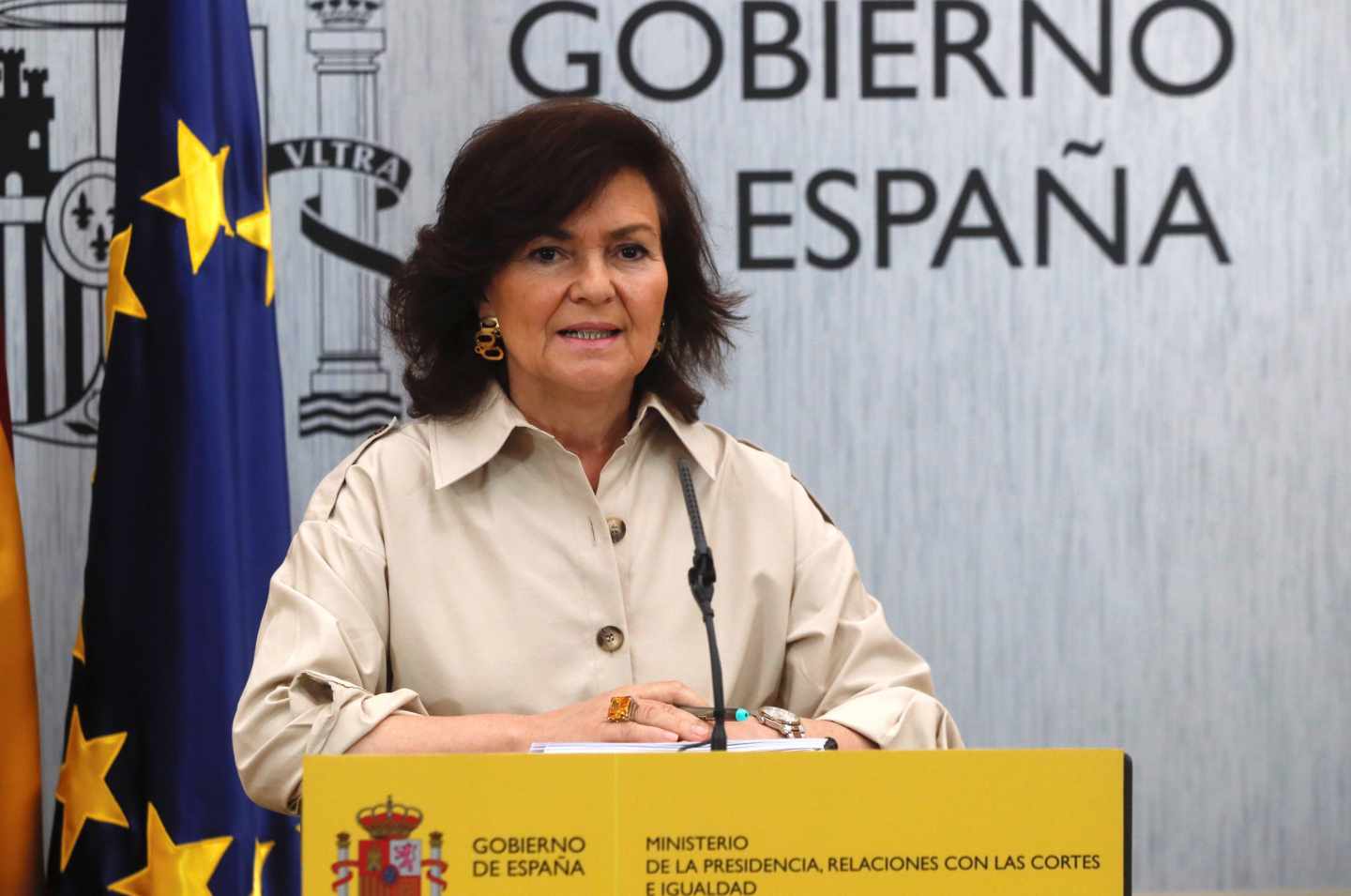 La vicepresidenta del Gobierno, Carmen Calvo.