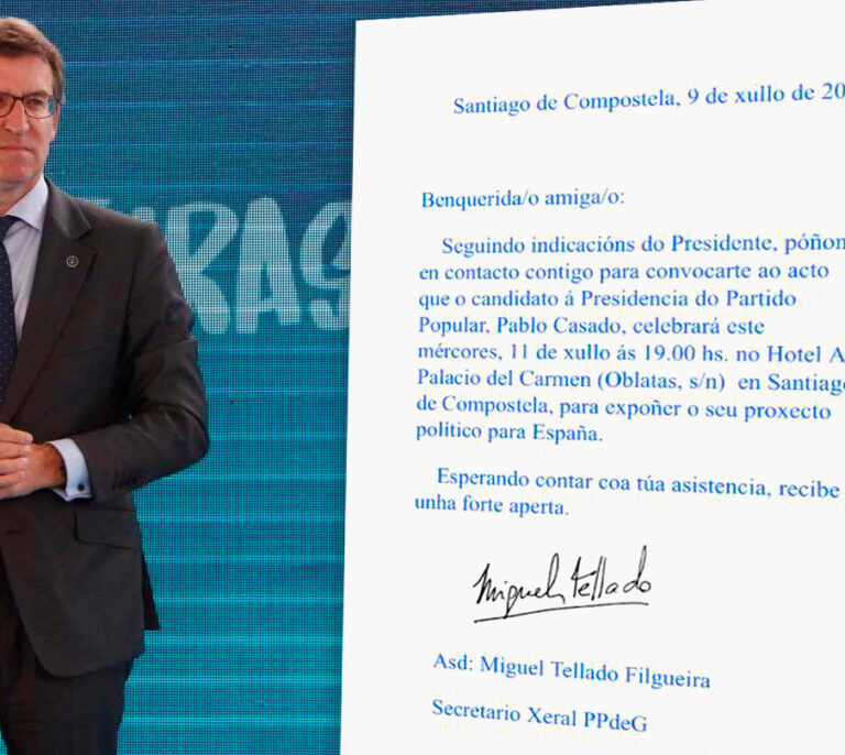 Feijóo convoca a un acto de Casado a los 327 compromisarios gallegos del congreso popular
