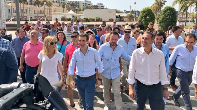 El candidato a la presidencia del PP Pablo Casado durante un acto en Alicante.