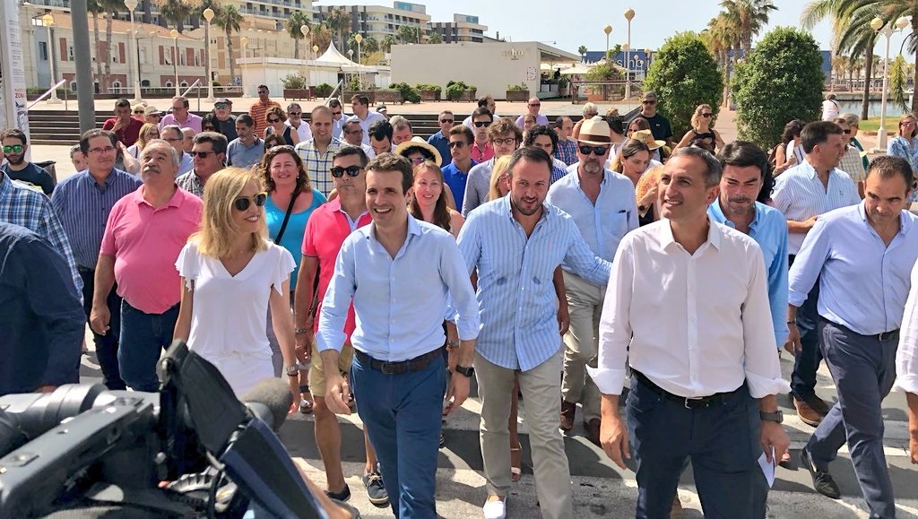 El candidato a la presidencia del PP Pablo Casado durante un acto en Alicante.