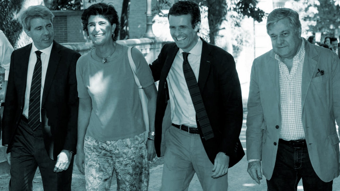 Pablo Casado, con María San Gil, Angel Garrido y el padre de Leopoldo López.