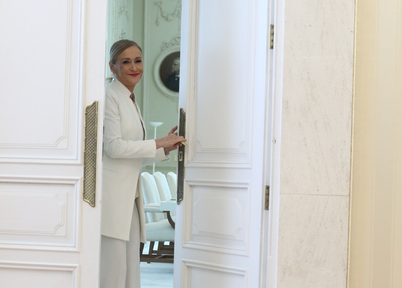 Cristina Cifuentes, el día que anunció su dimisión como presidenta de la Comunidad de Madrid.