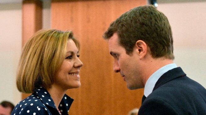 CENA PARTIDO POPULAR María Dolores de Cospedal y Pablo Casado.