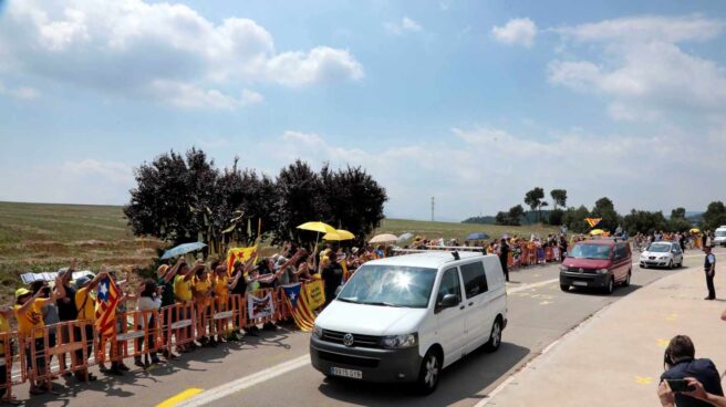 Jordi Turull, Joaquim Forn y Josep Rull, en el momento de su ingreso o en la cárcel barcelonesa de Lledoners.