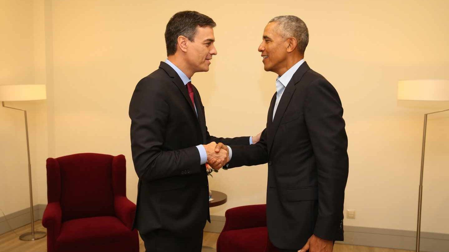 Barack Obama y Pedro Sánchez.