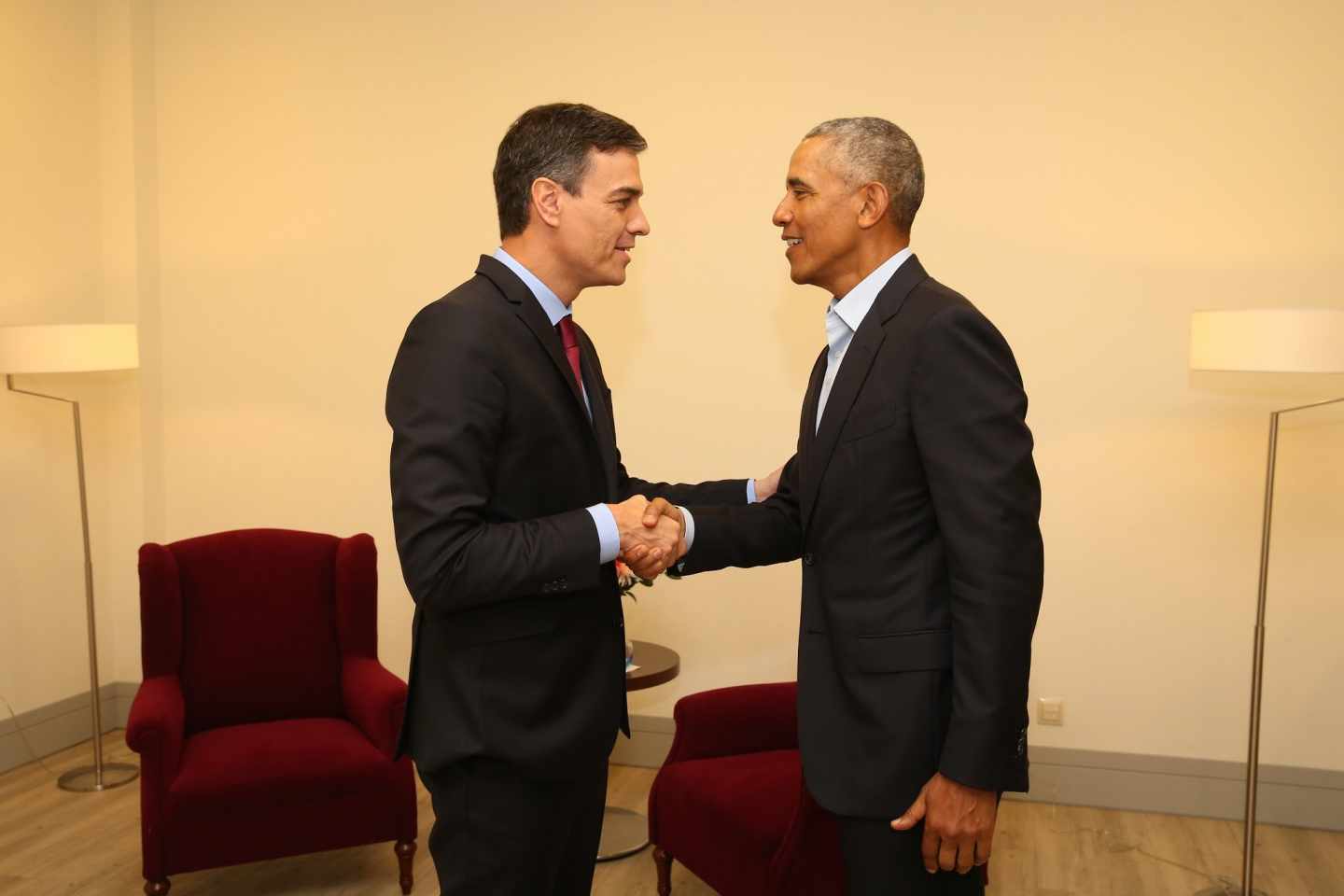 Barack Obama y Pedro Sánchez.