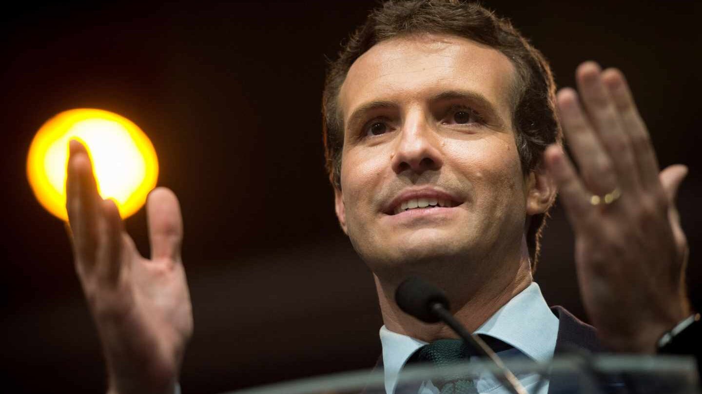 Pablo Casado, durante un acto de campaña este martes en Madrid.