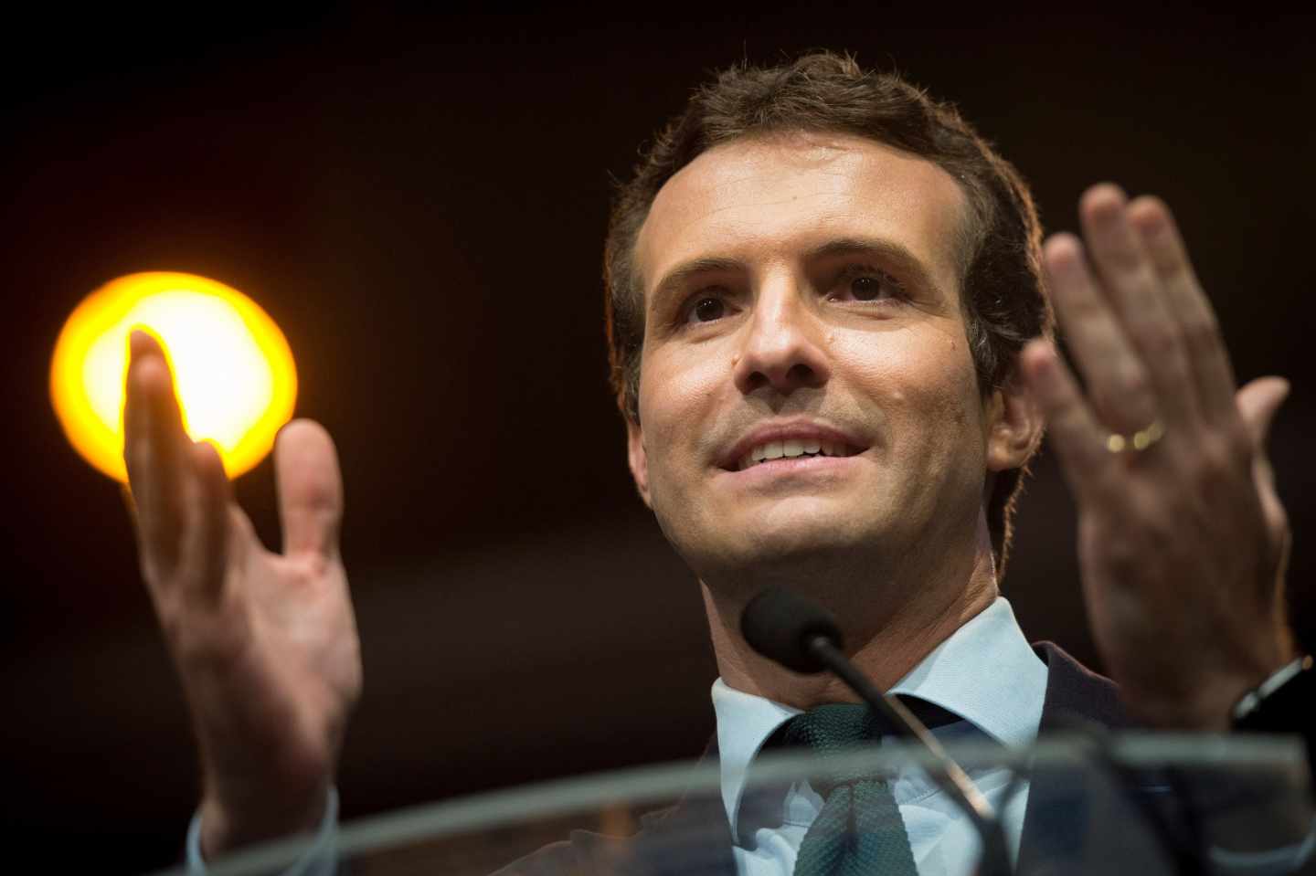 Pablo Casado, durante un acto de campaña este martes en Madrid.