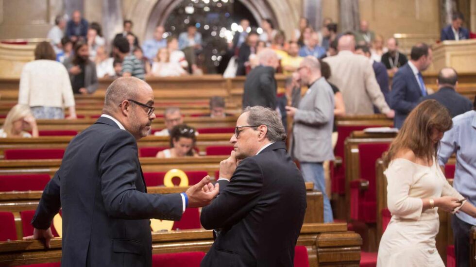 El presidente de la Generalitat Quim Torra, en el Parlament.