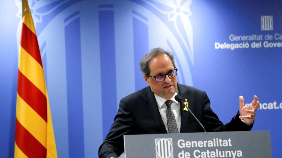 Quim Torra, durante su intervención.