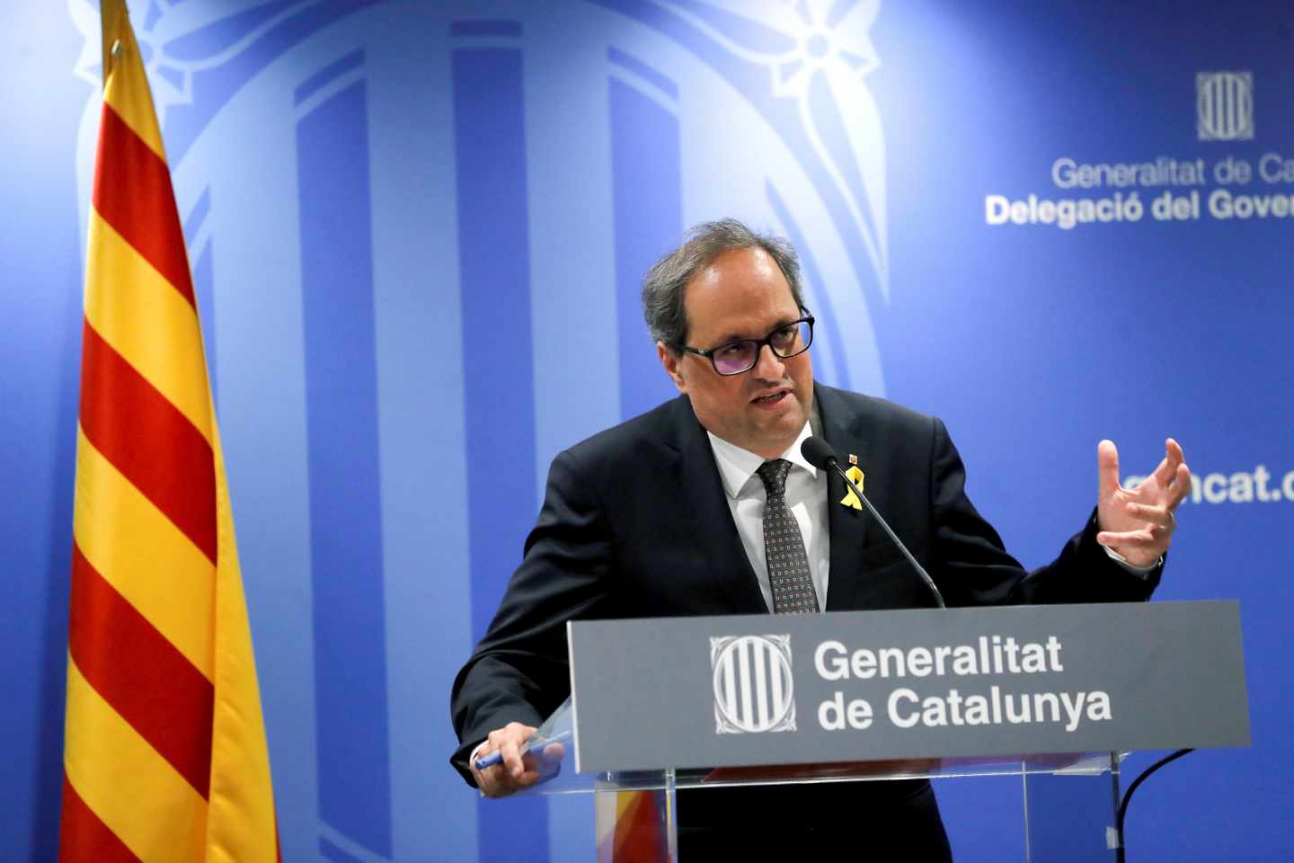 Quim Torra, durante su intervención.