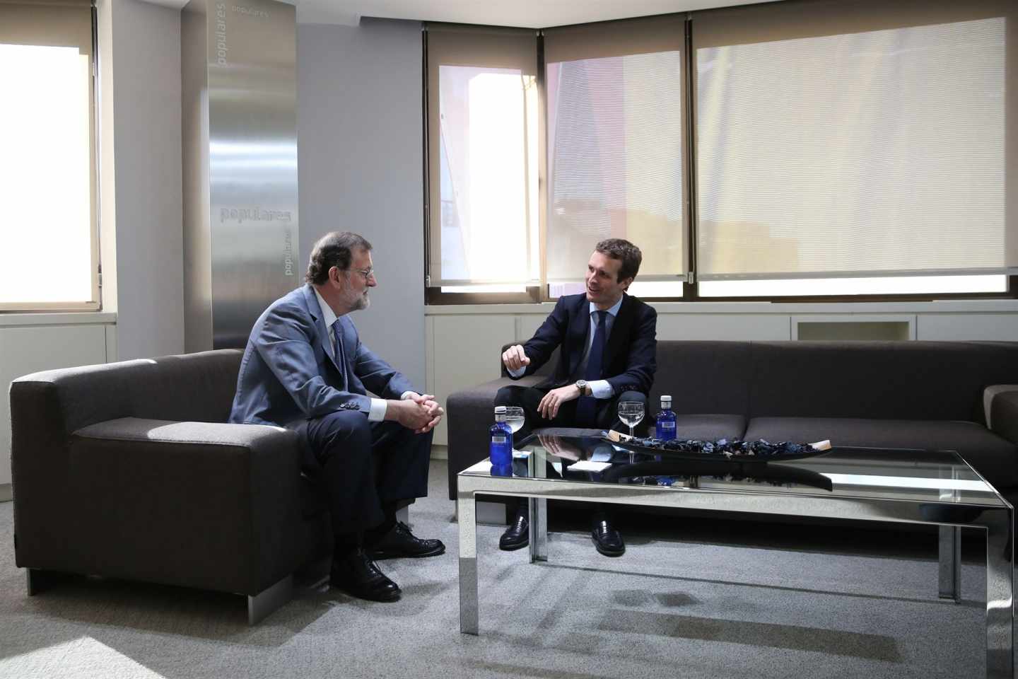 Mariano Rajoy y Pablo Casado, en su primera reunión tras el congreso del PP.