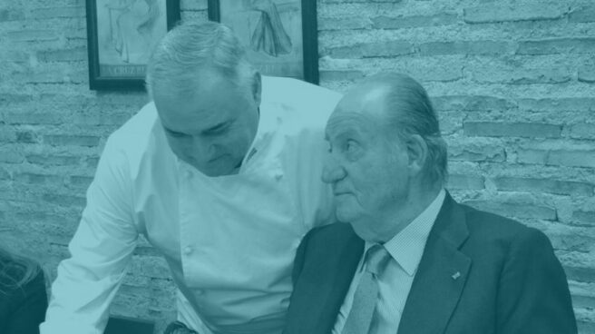 Don Juan Carlos, en un restaurante de Madrid. Don Juan Carlos, en un restaurante de Madrid.