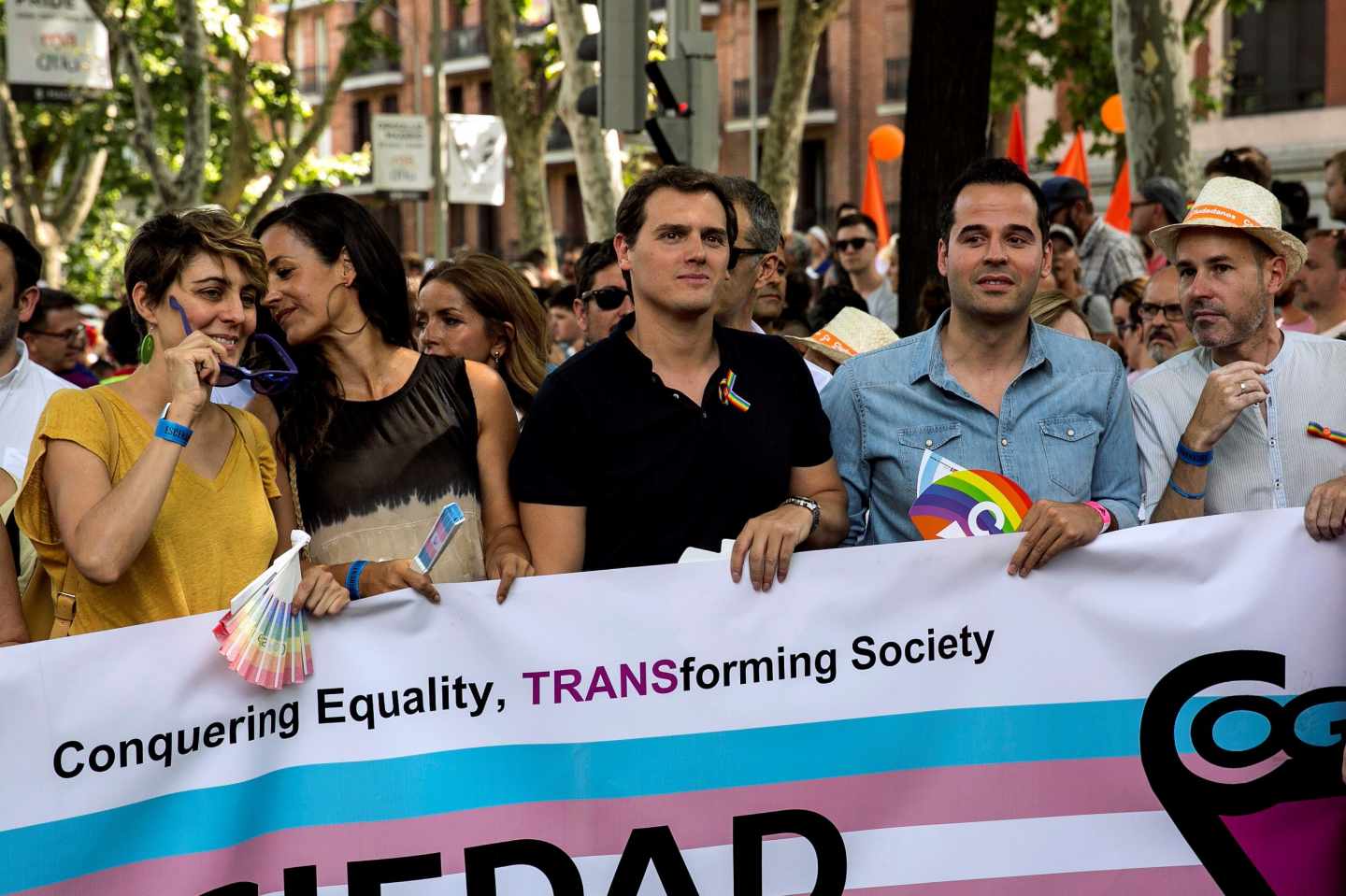 Albert Rivera, en la cabecera de la manifestación del Orgullo LGTBI en 2018