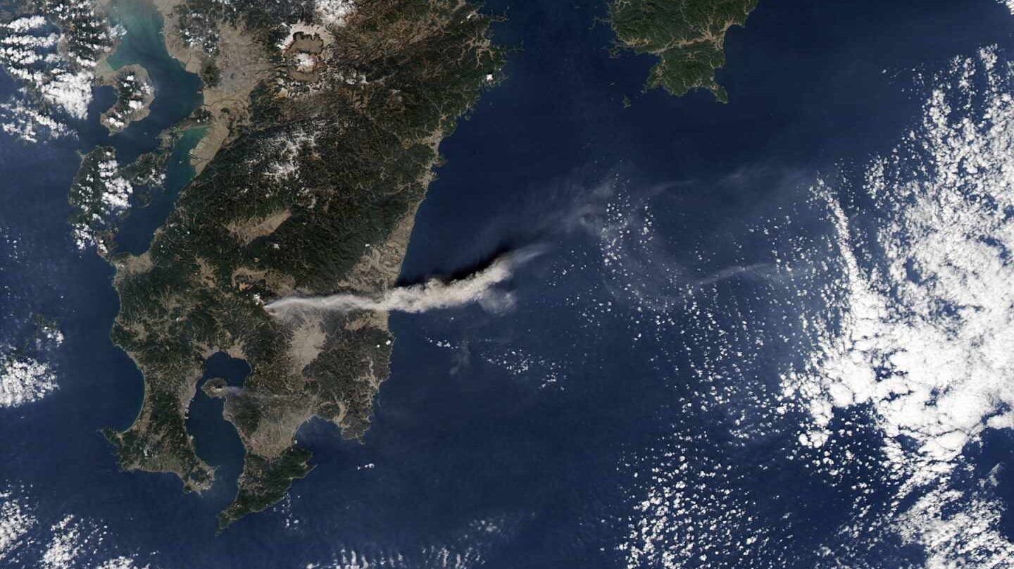 Imagen de satélite del sur de Japón