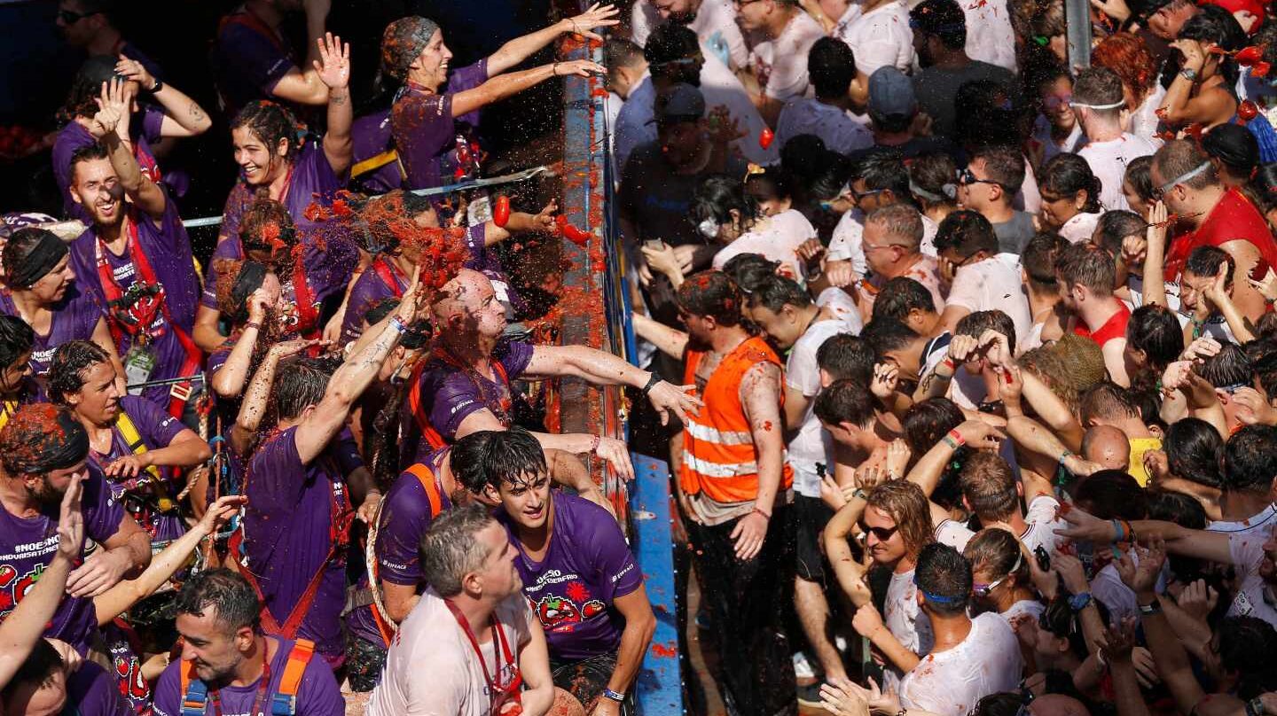 Fiesta de la Tomatina en Buñol.
