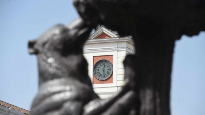 El reloj de la Puerta del Sol de Madrid.