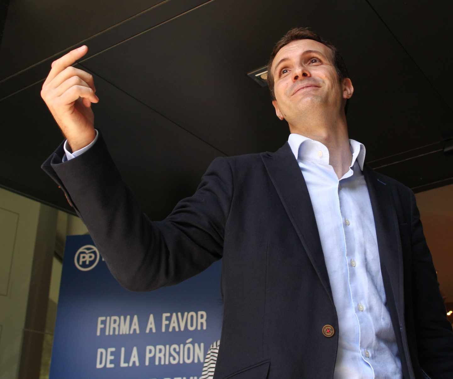 Pablo Casado, en un acto de la campaña de las primarias del PP.